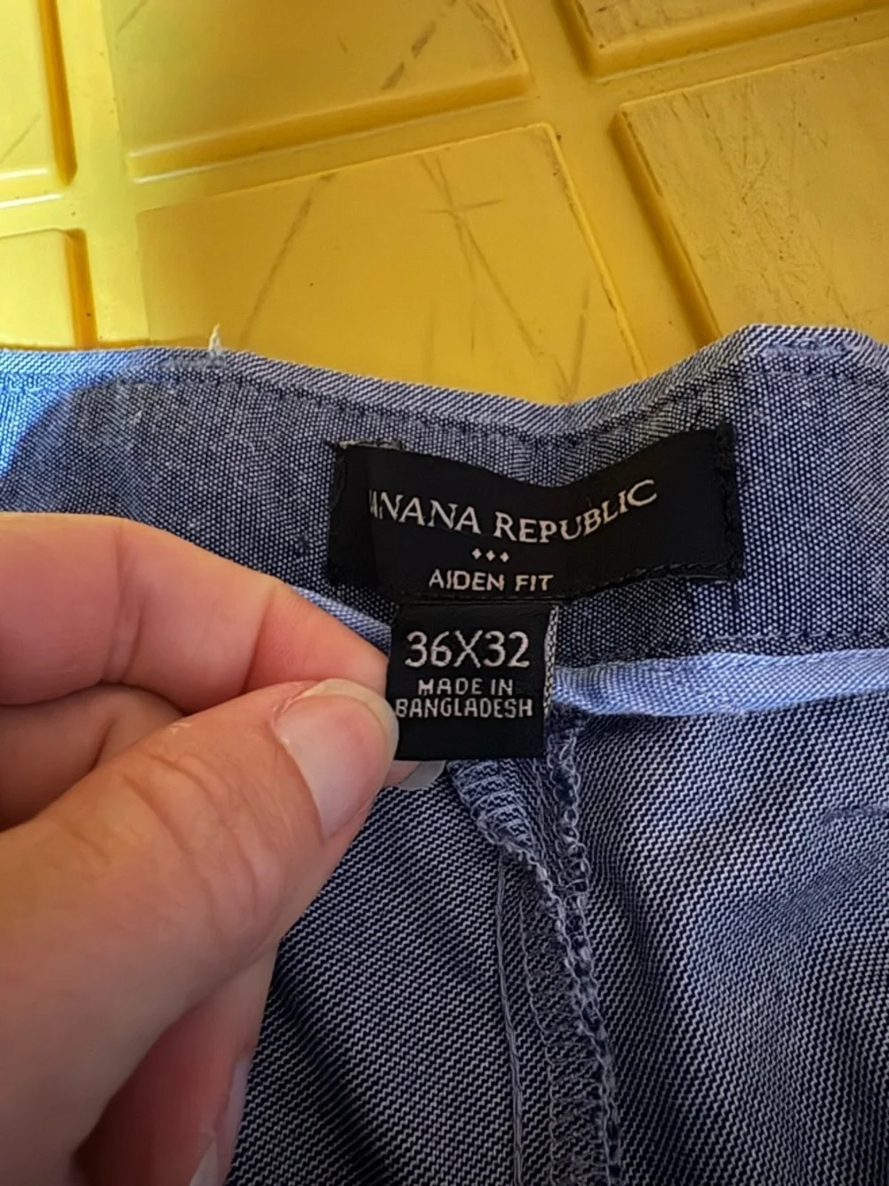 Banana Republic Aiden Fit Pants 36x32 Blue Cotton Flat Front Chino